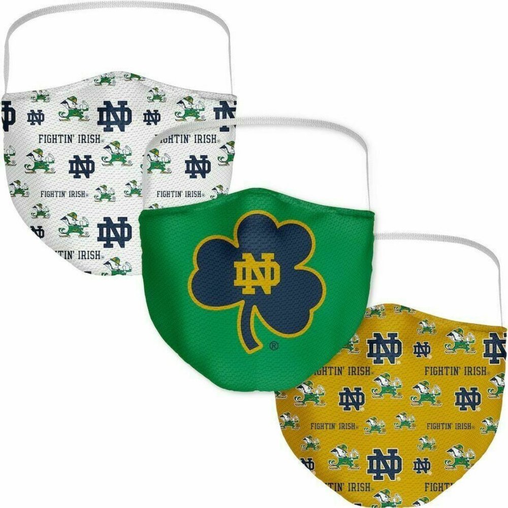 University of Notre Dame Fightin' Irish NCAA Face Mask 3 Pack Adult Fanatics